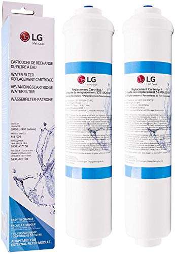 LG 5231JA2010B Replacement Refrigerator Fridge Water Filter Cartridge 'Push Fit Fitting' (2 Pack)