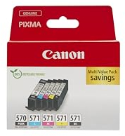 Canon Tintenpatronen - PGI-570/BK CLI-571 BK C M Y PGBK Original Druckerpatronen 5er Pack (1 x Schwarz, 1 x Cyan, 1 x Magenta, 1 x Gelb, 1 x Pigmentschwarz)