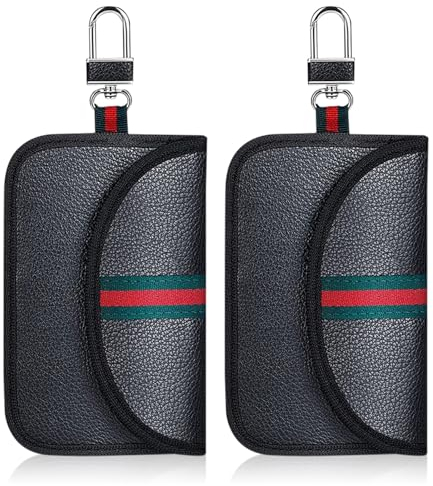 EUPSIIU 2 Stück Keyless Go Schutz Autoschlüssel Tasche schlüsseltasche Autoschlüssel Schlüsseltasche zum Blockieren Schlüsselmäppchen Car Key Safe Abschirmung Schlüsseltasche (Schwarz)