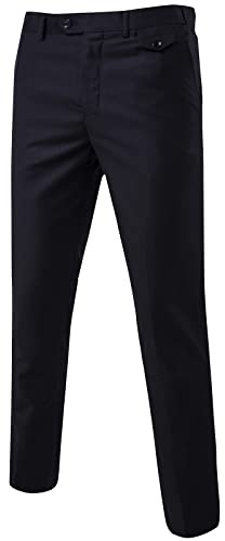 Pantalon Homme Costume Casual Chic Habillé De Travail Avec Poche Slim A Pince Chino Coupe Droite