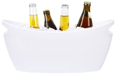 Dmnnlp 6L Eiseimer, Acryleiskübel, Getränkekühler, Sektkübel, Champagner Kühler, WeinküHler Sektkühler, 43,5 x16,5x20 cm（White）