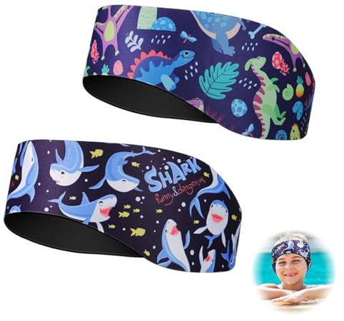 Schwimmen Stirnband, Neopren Schwimmband Ohrenband Wasserdichtes Kopfband Haarband Elastisches Schwimmband für Kinder, elastisches Schwimmband für Ohren mit Tiermotiven mit Schwimmstirnbänder Kinder