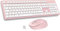 LeadsaiL Tastiera e Mouse Wireless, Kit Mouse e Tastiera Senza Fili per Computer USB 2,4 GHz, Full Size, Silenzioso, Ergonomico, Tastierino Numerico, Layout Italiana QWERTY per HP/Lenovo/Mac-Rosa
