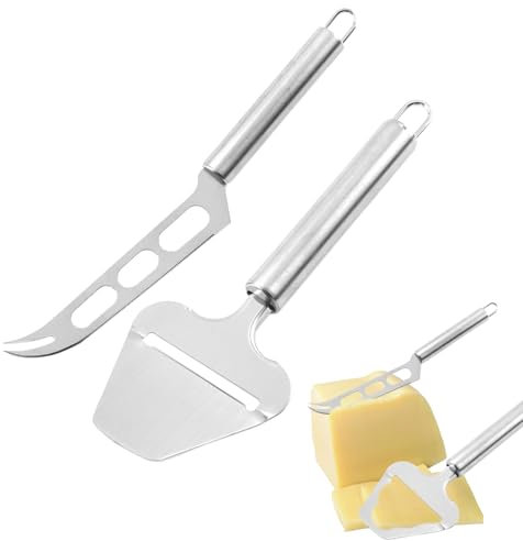 SOGHO Set coltelli da formaggio da 4 pezzi, coltello da formaggio, affettatrice per formaggio, tagliaformaggio, set tagliaformaggio, tagliaformaggio in acciaio inox, tagliaformaggio in acciaio inox