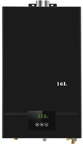 16 L Calentador de Agua Gas metano instantáneo Calentador con Pantalla Digital, diseño portátil sin depósito de almacenamiento, Calentador de Agua de Gas Natural para uso doméstico