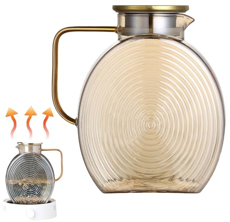 Vattenkaraff i | karaff med lock 2,5 L | Vattenbehållare med lock i rostfritt stål för kylskåp för kaffe juicer mjölk kalla drycker för hem kök restaurang