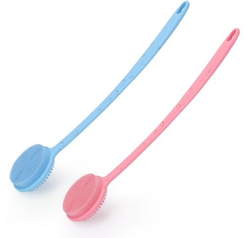 Silikon Ryggborste Dusch 2-pack, Duschborste Ryggskrubbare Kroppsborste