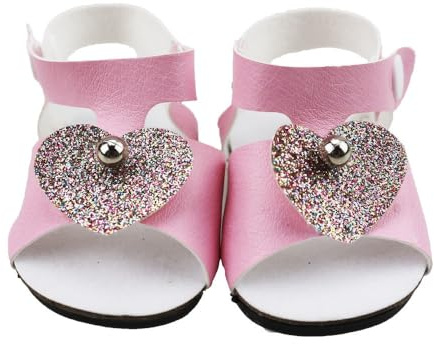 Uterui Sandalias para muñeca de 46 cm (18 Pulgadas), Zapatos Rosas para muñeca Americana, Accesorio de Disfraz