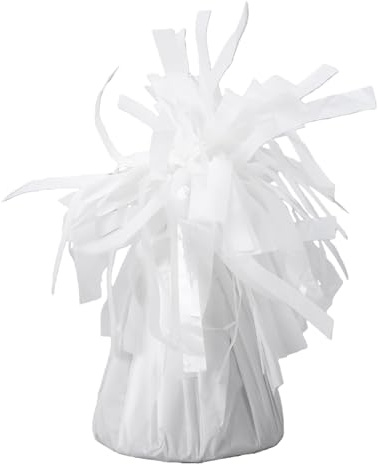 FILFEEL 6st Tunga Ballongvikter Aluminiumfolieballongankare Metalliska Ballonghållare med Dold Ringspänne för Bröllopsfestdekorationer (WHITE)
