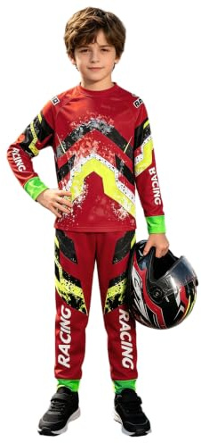 Yruioon Ensemble Maillots Moto pour Enfants Vêtements Cross pour Enfants Tricot Motocross Respirant Et Pantalon Sweat Motocross Vêtements Protection