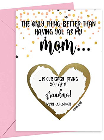 Pregnancy Scratch Off Card for Best Friend New Baby, Scratcher Card for Bestie, Promotion to Auntie Baby Announcement (Mom)