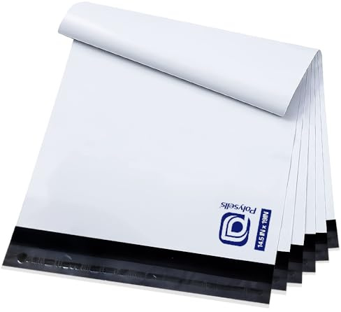 POLYSELLS 100 Pcs 14.5x19 Inch Poly Mailers Shipping Envelopes, Strong Adhesive Sealing, Waterproof, and Tear-resistant Postal Mailing Bags for Clothing, Books, and Accessories