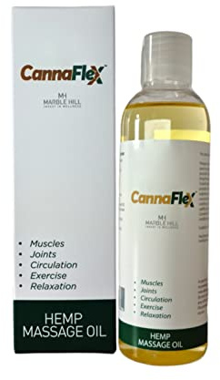 Marble Hill CannaFlex Hemp Seed Massage Oil for Back Muscles Joints Circulation Exercise Relaxation Warm up and Wind Down Sports Gardening Recovery All Ages Nourish and Conditions 200ml