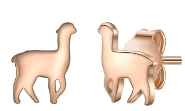 Glanzstücke München Damen-Ohrstecker Alpaka Sterling Silber rosévergoldet - Ohrringe Lama Ohr-Schmuck Trend rose-gold