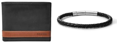Fossil Herren Quinn Leder Bifold Geldbörse 11,5 cm L x 2 cm B x 9 cm H Herren Armband Leder JF00510797