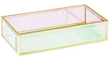 Moosy Life Aurora Borealis Dekoratives Spiegeltablett für Parfüm, Duft, Schmuck, 17,8 x 8,9 cm