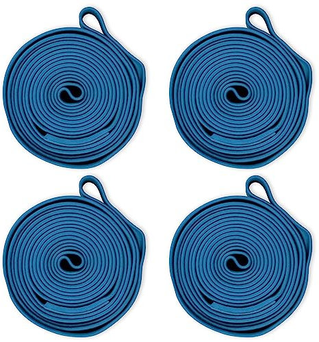 IDL Förpackning 213 cm starka, elastiska och flexibla gummiband, paket med 4, blå – 2 x elasticitet, 80% naturgummi – extra starka moverband för möbler, lådor, rörliga filtar