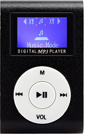 0.8-inch Mini Portable MP3 Music Player with Metal Clip, LCD Screen and Memory Card Support