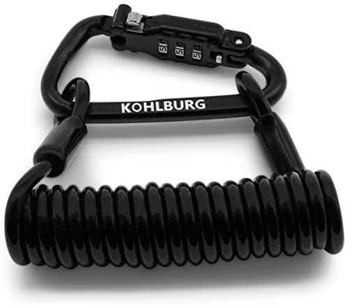 KOHLBURG 5mm starkes & kleines Zahlenschloss für die Tasche - sicheres Kabelschloss 144cm lang als Skischloss & Snowboardschloss - gut geeignet als Schloss für als Kinderwagenschloss & Helmschloss