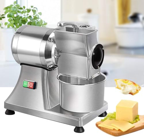 ANGDI Râpe à Fromage électrique, râpe à Fromage Commerciale, broyeur d'aliments Robuste de 550 W, broyeur à Fromage en Acier Inoxydable de 0,75 HP avec Un récipient, for Fromage, Beurre