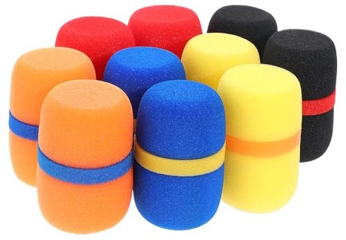 10 Pack Colorful Foam Mic Cover Handheld Microphone Windscreen for Mic Noise Reduction, Sponge Foam Cover
