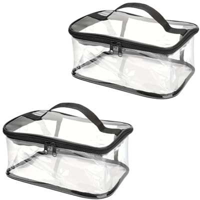 ZHYUAN 2 pezzi Viaggio Borsa Cosmetici, Sacchetto di Cosmetica da Viaggio Portatile,Beauty CaseTrasparente,CosmeticoTrasparente, Borsa CosmeticiTrasparente, unisex, impermeabile, beauty case (2)