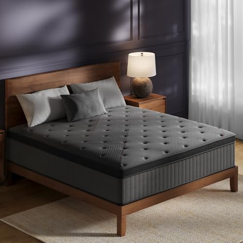 ZLNDR Aura 12 Inch Queen Hybrid Mattress for Master Bedroom and Shared Use, Medium Firm Memory Foam Pocket Spring Mattress, Breathable Cover, CertiPUR-US