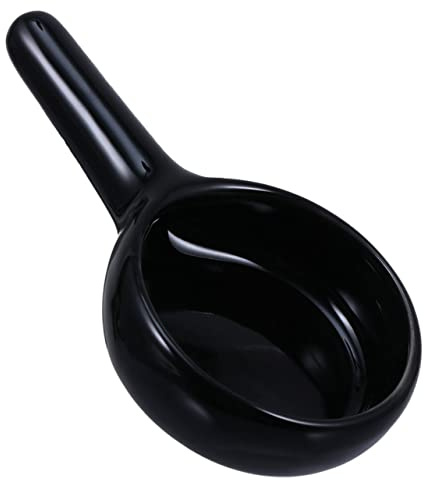 Bougeoir Plateau Simple Chic en Céramique Poignée, Noir