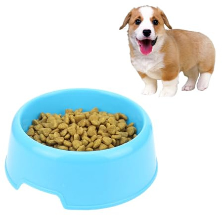 Yardwe 2 Piezas Cuenco para Mascotas Antideslizante Plástico Azul Comedero Perros y Bebedor Agua para Cachorros y Gatos Pequeños