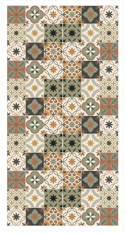 Printarama Antideslizante Alfombra Vinilica - Alfombra Antideslizante Auelo de Cocina, Baño, Dormitorio, Pasillo - 50x80cm Beige, Terracota Lavable Alfombra Vinilica