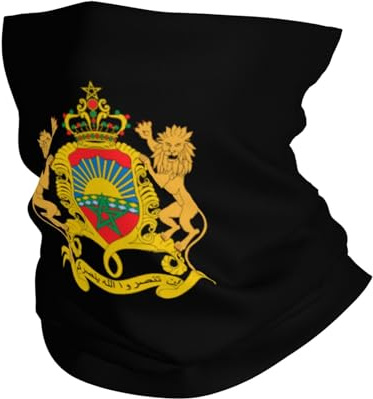 Armoiries du Maroc Unisexe Écharpe Tube Coupe-Vent Bandana Séchage Rapide Snood pour Golf Moto Voyage Cyclisme