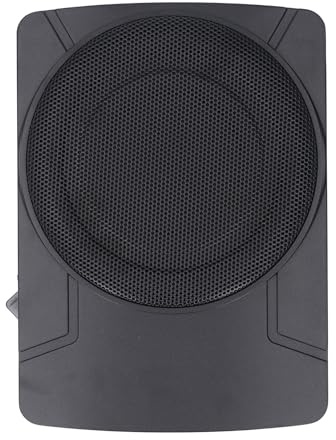 Keenso 8 Inch 800W Slim Underseat Subwoofer, Built in Amplifier Remote Control Active Car Subwoofer with Aluminum Alloy Enclosure, for 12V Vehicles
