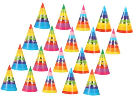 MAGICLULU 36 Pezzi Cappelli a Cono per Compleanno Multicolore in Carta Morbida, Copricapo da Festa Portatile, Accessori Decorativi per Feste di Compleanno Colore Casuale