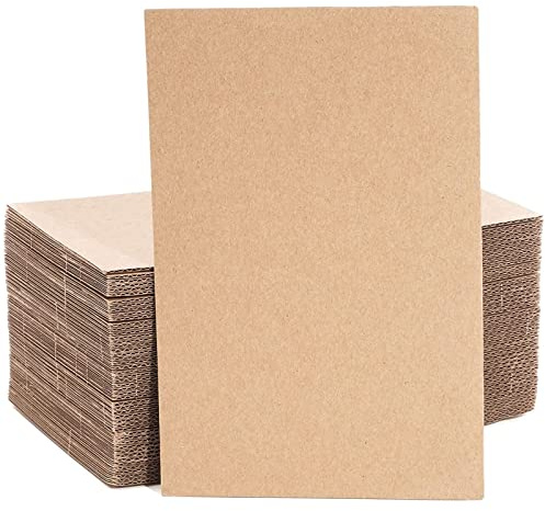 Juvale Corrugated Cardboard Sheets - 6 x 9 in, 2 mm Thick, Brown, Pack of 50 - Book Binding Materials & Thin Cardboard Sheets for Crafts & Mailer Dividers & Backing Board
