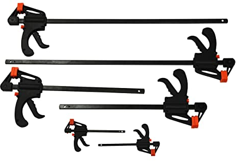 6x Einhandzwinge 100x40 + 300x60 + 600x60 Klemm Schnellspannzwinge Schraubzwinge