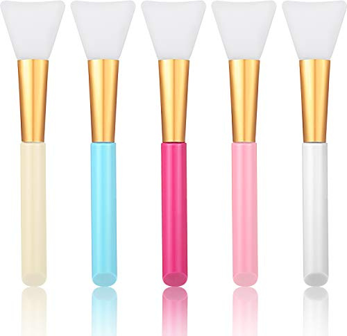 Patelai 20 Pieces Soft Silicone Facial Mud Applicator Clay Tools Face Mask Brushes Beauty Tools for Sleeping Mud Mask Hairless Body Lotion and Body Butter