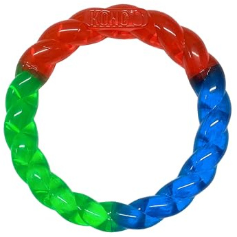 Kong Twistz Ring Dog Toy Small Red Green Blue