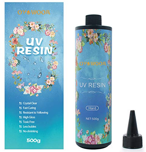 500g UV-Harz Kristallklar Transparentes Hartes UV Resin Epoxidharz Ultraviolett Gehärtetes DIY Kunst Anhänger Ohrringe Halsketten Armbänder Epoxidharz Zubehör UV Kleber für Schmuckherstellung (DIY500)