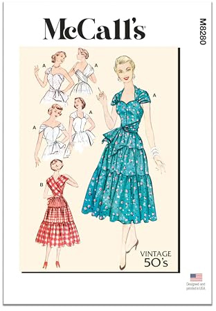 McCalls M8280A5 Misses' Dresses Sewing Pattern Kit, Design Code M8280, Sizes 6-8-10-12-14