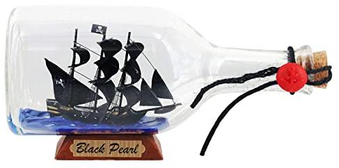NAUTIMALL Adorno de Cristal con diseño de Pirata del Caribe con Perla Negra, diseño de Barco en una Botella, decoración náutica del hogar, Mayflower USS Constitution, USCG, águila, Regalo para niño