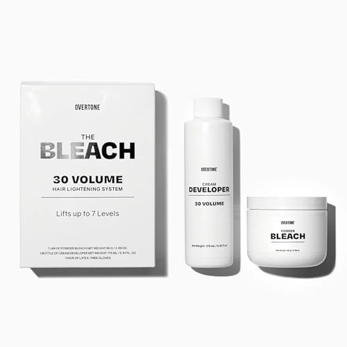 Overtone The Bleach 30 Volume Hair Lightening System: At-Home Bleach Kit for Blonde & Light Base, Deep Lift Up to 7 Levels, Vegan & Cruelty-Free with Toning Pigment & Hydrating Formula ,9 oz