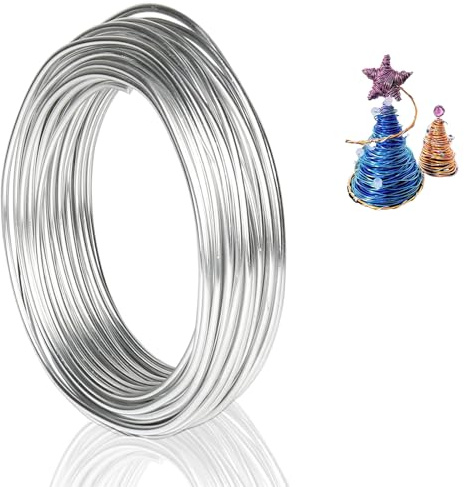12 Gauge Silver Aluminum Craft Wire - 30m Bendable, Flexible for Jewellery, Floristry & Modelling