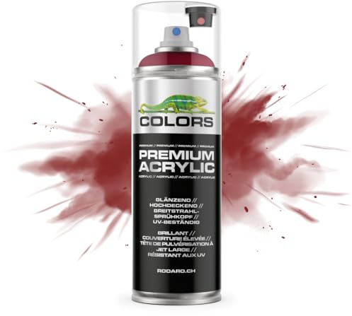COLORS Premium Acrylic Sprühfarbe 400ml – Hochdeckender Sprühlack für Innen & Außen, Spraydose für DIY-Projekte - RAL 3003 - Rubinrot Glanz