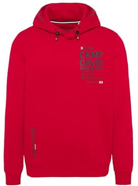 Camp David Herren Hoodie mit Rubber Artworks Rising Red XL