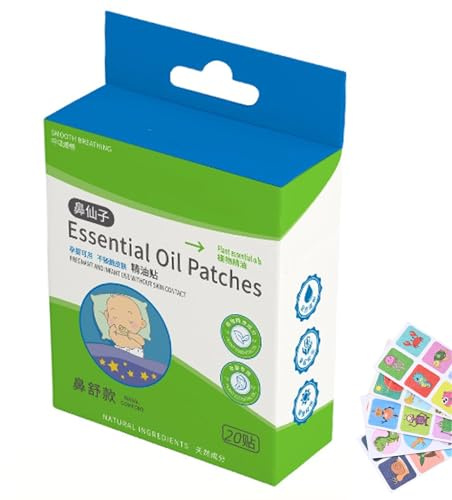 ETUCYNG Nose Plasters Baby Pack of 20 Sleeping Plasters Nose Clogged Nose Plasters Nose Strips Skin-Friendly Materials for Children from 6 Months Makes Breathing Easier Better Sleep Quality