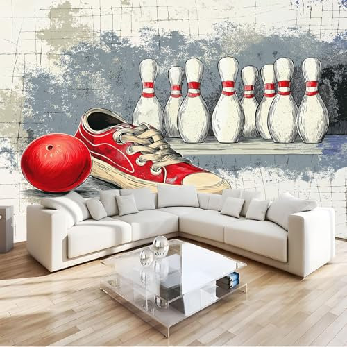 Fotomurales Papel pintado 350 x 256 cm Arte Mural de pared Zapatos De Bolos Texturizados, Moderna Decoración Tejido no Tejido Decoración De Pared Sala Cuarto, Gris Papel pintado mural