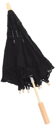CEHJZQRPL Paraguas de Encaje Paraguas de Encaje Paraguas for Fiesta de té Sombrillas for Mujer Boda Vintage Decorativo Elegante(Black)