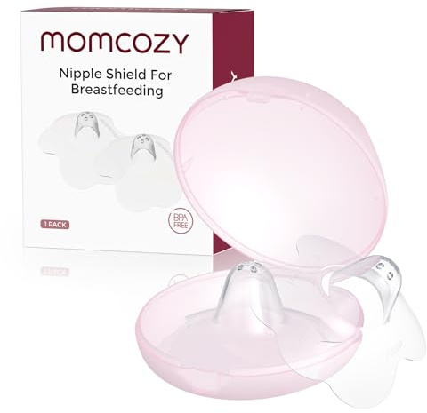 Momcozy amningsstuga, blommiga kontaktamningshattar för ammande mödrar med platta eller ihåliga vårtor, tillverkade utan BPA/BPS (1 par) – storlek L (24 mm)