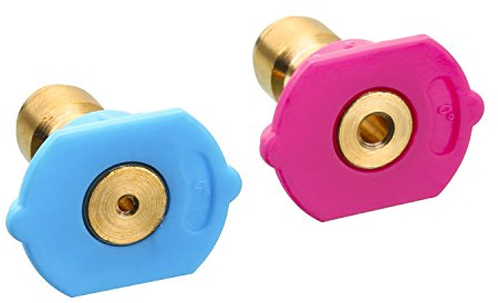 M MINGLE Second Story Lot de 2 embouts de buse à connexion rapide pour nettoyeur haute pression, savon et jet de rinçage, buse longue portée, 6,35 mm, 4000 psi