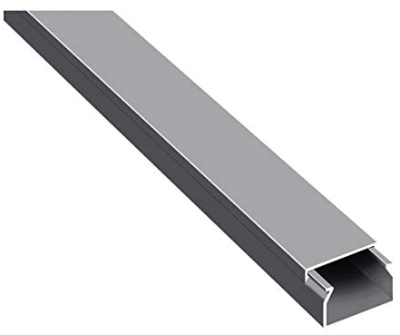 Canalina per cavi autoadesiva, 20 m, colore grigio, con nastro adesivo in schiuma, pronta per il montaggio (20 x 10 mm (larghezza x altezza)